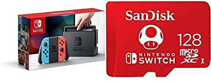 Nintendo Switch – Neon Red and Neon Blue Joy-Con with 128GB MicroSDXC UHS-I Card - Shop Video Games