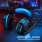 Gaming Headset for PS4 Xbox One, Micolindun Over Ear Gaming Headphones with Mic Stereo Surround Noise Reduction LED Lights Volume Control for Laptop, PC, Tablet, Smartphones - Shop Video Games