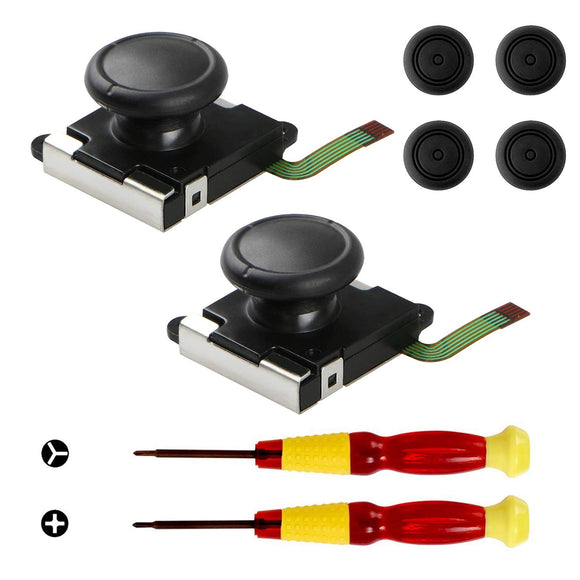 Veanic 2-Pack 3D Replacement Joystick Analog Thumb Stick for Switch Joy-Con Controller - Include Tri-Wing, Cross Screwdriver, Pry Tools + 4 Thumbstick Caps - Shop Video Games