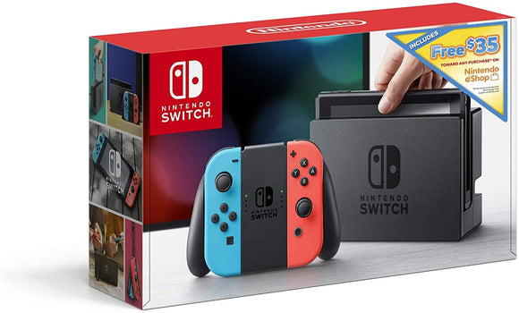 Nintendo Switch w/ Neon Blue & Neon Red Joy Con + $35 Nintendo eShop Credit Download Code - Nintendo Switch - Shop Video Games
