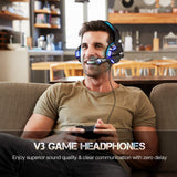 Gaming Headset for PS4 Xbox One, Micolindun Over Ear Gaming Headphones with Mic Stereo Surround Noise Reduction LED Lights Volume Control for Laptop, PC, Tablet, Smartphones - Shop Video Games